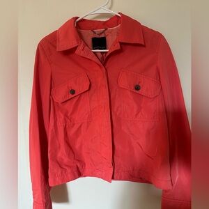 Banana Republic Coral-Red Utility Jacket with Front Flap Pockets